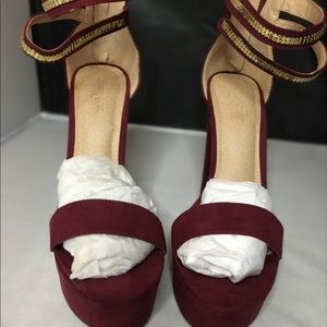 Beautiful burgundy red high heels.